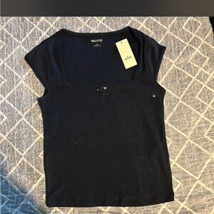 Hollister Women's Navy Short Sleeve Top